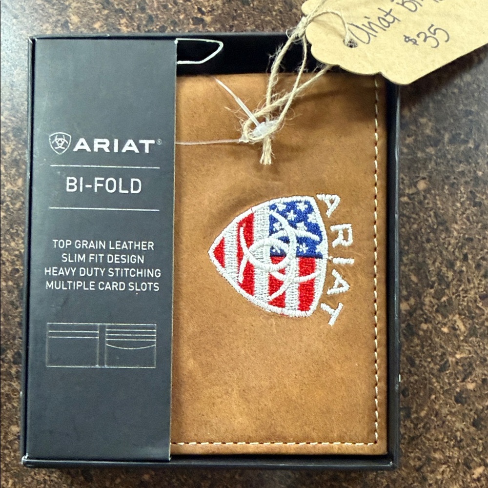 Ariat Brown Leather Bi-Fold Wallet